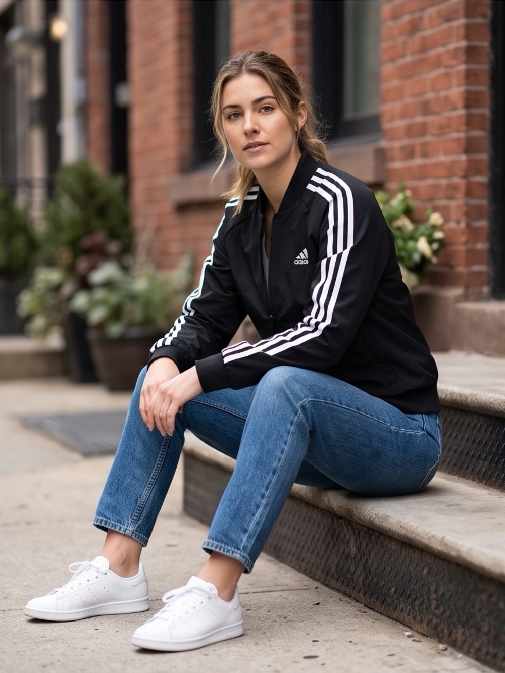 Adidas Primegreen Black 3-Stripes Slim Track Jacket – Small